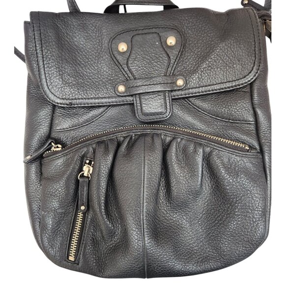 Pelle Studio Women's Black Pebbled Leather Backpack Handbag 11" x 11" x 3" - Picture 5 of 8